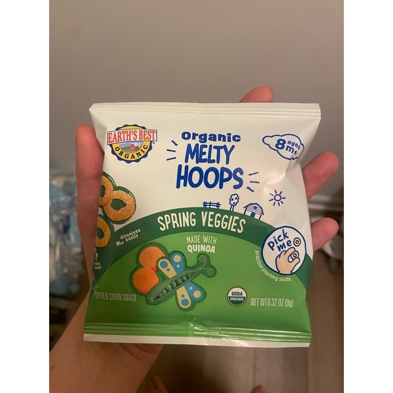 Earth's Best Organic Melty Hoops Spring Veggies, 4 Ct Multipack,