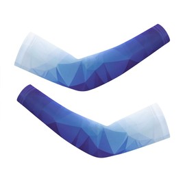 WeimoMonkey Baseball Sleeves Youth Boys, Kid Oversleeve Basketball Cycling Football Compression UV Sun Protection Arm Cover, Blue White, Large