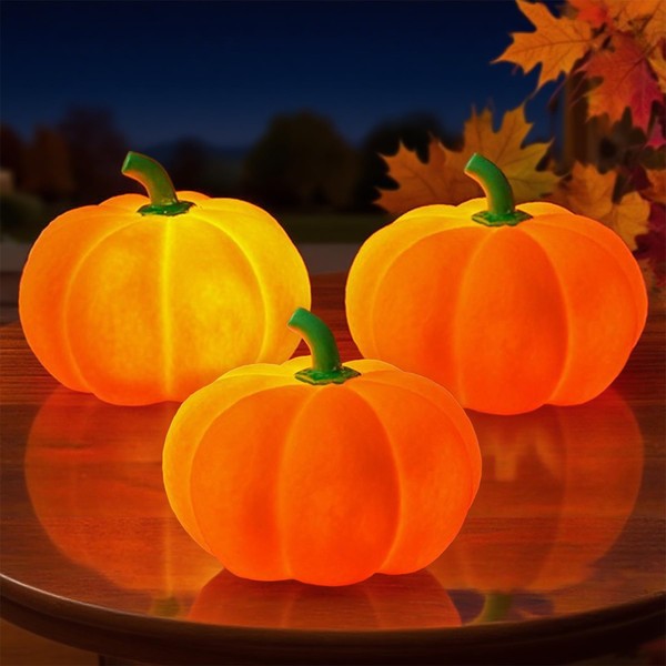 C-3 x Autumn Pumpkin Decoration with LED Light, Autumn Decoration