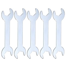 HARFINGTON 5pcs Double Open End Thin Wrench 14mm x 15mm Metric Super Thin Small Flat Head Wrench Galvanizing Open Ended Spanner for Automotive Repair Furniture Assembly