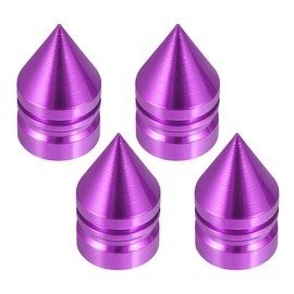 X AUTOHAUX 4 Pcs Car Tire Dustproof Caps Motorcycles Tower Shape Air Valve Cover for Wheel Purple