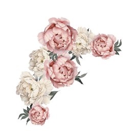 ORFOFE 1Sheet Peony Wall Sticker Decal Removable Wall Decal Stickers for Living Room Sofa Background Decor Boho Floral Wall Decor Sticker for Home Decoration