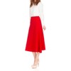 Dani's Choice Elastic Waist A-line Flared Long Skirt (M, Red)