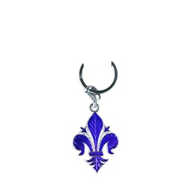 FIRENZE Key Ring with Symbol of the Lily Buttons, Souvenir and Collector's Item, Purple