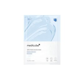 MEDICUBE Zero Pore Cooling Mask, Mascarilla Facial Coreana de Hoja con Niacinamida, Adenosina, Alantoína y Péptido, Efecto Refrescante, Hidratación y 