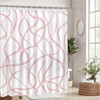 Avezano Grey Striped Shower Curtain Modern Abstract Wavy Grey Bathroom