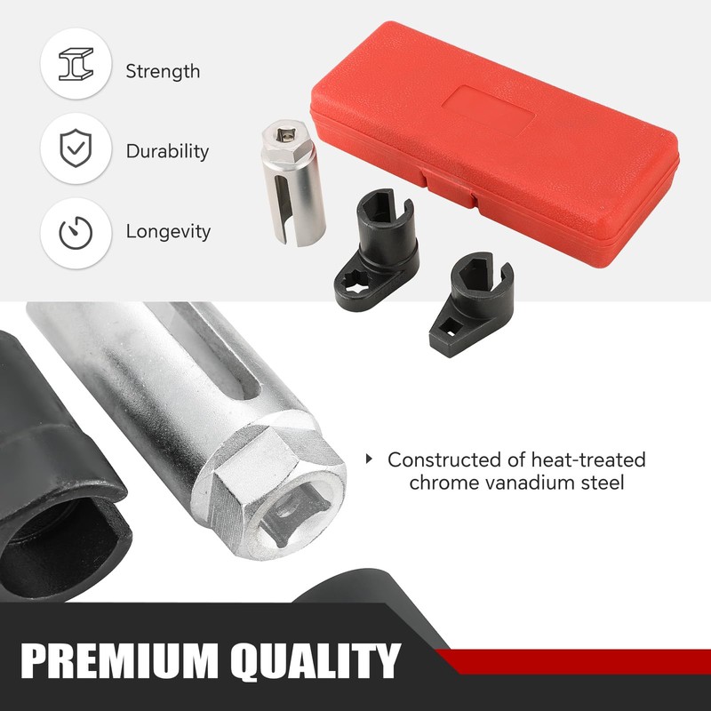 ATPEAM Oxygen Sensor Socket Set (3 Piece), Extra Durable Chrome