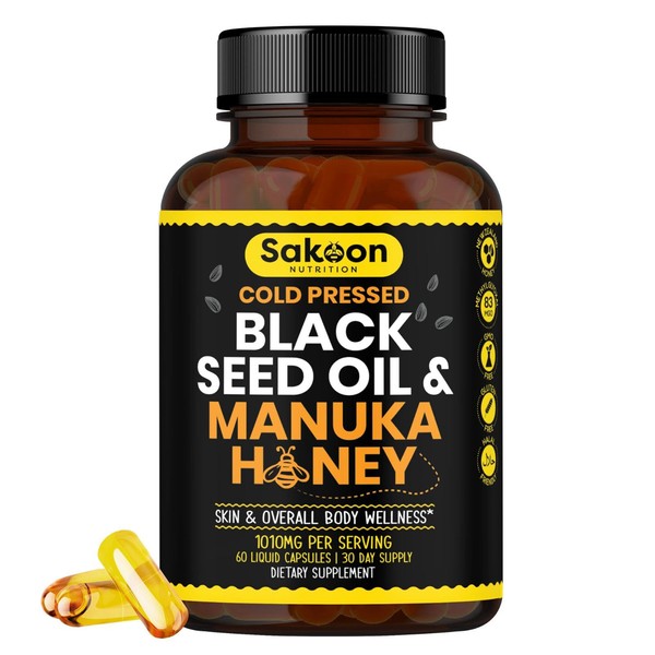 Sakoon nutrition Cold Pressed Black Seed Oil Capsules with Manuka
