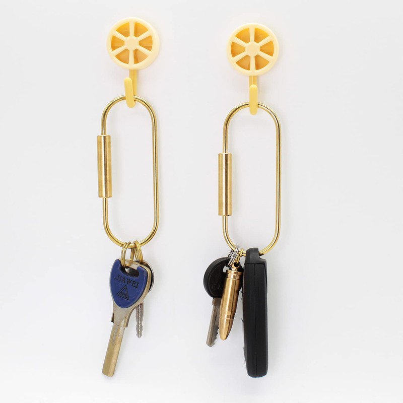 PPFISH Durable Brass Screw Lock Clip Key Chain Ring, Simple