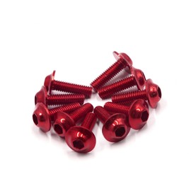 REPAIROCK 10pcs M6 x 19mm Red Hexagon License Plates Fairing Bolts Screws for Motorcycle Auto Replacement Parts