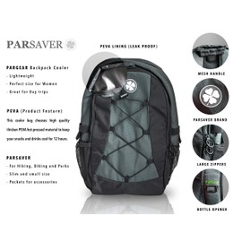 Insulated Soft Backpack Cooler - Backpack for Golfers - PARGEAR - Cooler for Hiking - Soccer Volleyball Lacrosse - Backpack for Outdoor Spring Summer Events - 1 Small Black Backpack for Men Women