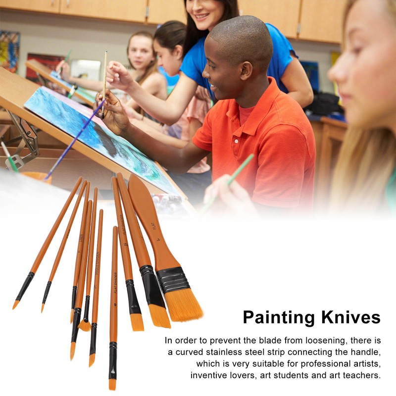 Oil Paint Brush Set Hand Tempered Ergonomic Handle Paint Brush