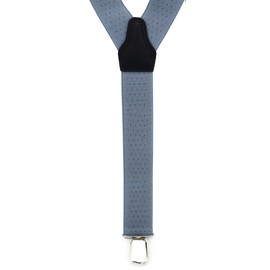 TigerTie Unisex Y-Shaped Braces with 3 Extra-Strong Clips, Colour with Polka Dots, High-Quality Workmanship, Width 35 mm - Dove blue brown
