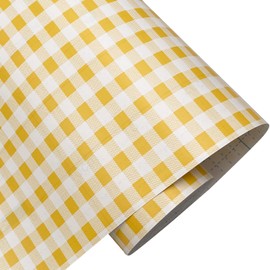 Yifasy Shelf Liner Yellow Grids Self-Adhesive Drawer Shelving Paper Line Study Desk Storage Cabinets 118x17.7 Inch