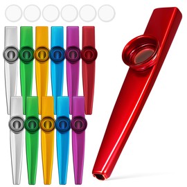 VICASKY Kazoo Kazoos Multipack Instrument Adult of 12 Pack Metal Musical with Flute Membranes Good Companion for Children Kids & Music Lover Beginners