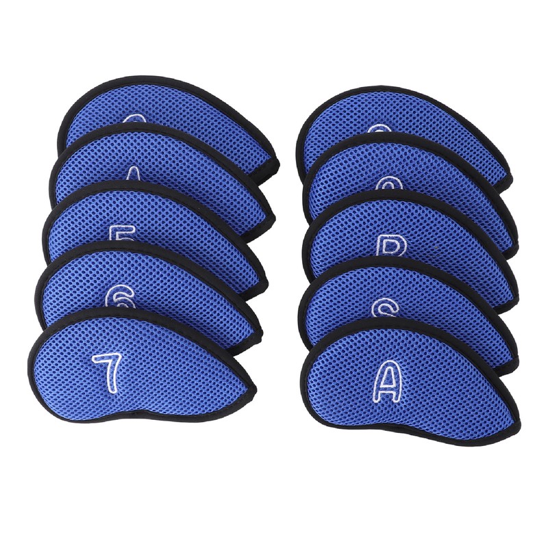 10pcs Golf Club Head Cover Breathable Nylon Mesh Soft Lining