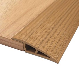 Door Threshold Transition Strip 118inch, 1/2"-3/5" Height Reducer Molding, Self-Adhesive Vinyl Floor Transition for Uneven Wood, Tile, Carpet Thresholds & Ramps (Yellow Oak, 9.9FT)