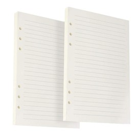 2 Pack A5 Paper Lined, 6 Holes Refill Paper Empty Refill Pages Refill Paper Replacement Sheets for Filofax A5, Notes, DIY, Bullet Journal, Sketch, Painting, Total 72 Sheets