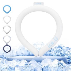 ice.U Auto-Freezing Ring – 27°C / 80°F Neck Cooler for Hot Weather, Reusable Cooling Tube Wrap for Sports, Travel, Commuting, Office, and Outdoor Heat Relief (Pure White)