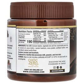 ChocZero Dark Cocoa Hazelnut Spread, 12 oz (340 g)