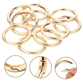 Operitacx 10pcs Split Spring Buckle Spring o Ring 1.5 Inch DIY Keychain Hoop Keyring Ring Keychains Keychain Rings Bulk Gold Key Rings Circle Carabiner Clip Keyrings Portable Clasp Alloy