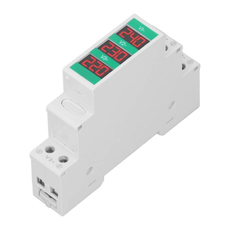 3 Phase AC Voltmeter Voltage Meter 60‑450V LCD Digital Display