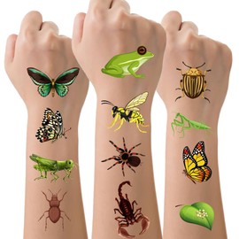 Bug Temporary Tattoos Decorations Kids - 200+ Bug Insect Tattoos Stickers Cute Insect Stickers For Kids Caterpillar Theme Birthday Party Favors Spring Summer Decoration Gifts Classroom School Prizes
