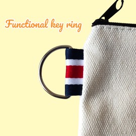 NUTFORD Canvas Coin Purse Pouch Bag Plain Colour Multiple Choices with Key Ring for Storage of Coins and Notes, Small Cosmetic Accessories, Electronics Accessories, etc. (F. Lavender)