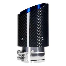 Bielpord - Puntas de escape de coche de acero inoxidable y fibra de carbono de 3 pulgadas de entrada y 4 pulgadas de salida