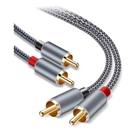 Pack of 2 RCA Cable 1 m Stereo with 24 K Gold-Plated RCA Connector RCA for Speaker Cable Double Shielded Male Audio Cable Subwoofer Cable for HiFi Subwoofer Home Cinema Connections