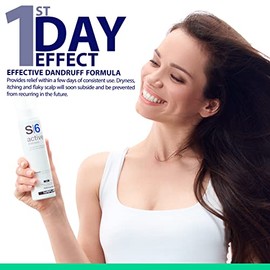NAPURA S6 Active Professional Anti Dandruff Shampoo with Tea Tree Oil, 1% Pyrithione Zinc and 5% Salicylic Acid - Natural Itchy Scalp Treatment (6.76 