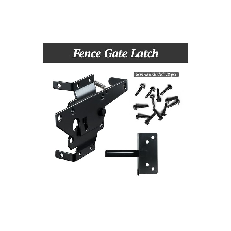skysen Carbon Steel Vinyl Wood Fence Post Mount Gate Latch(2066-cs-p)