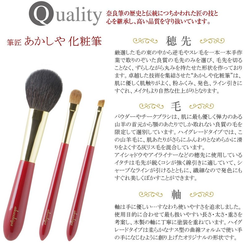 Belief or Akashiya Makeup Brush haigure-dopauda- L 臙脂 Mail, Reddish