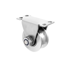 QWORK® 2 Pack U-Type Stainless Steel Pulley Block, Mute Bearings Sliding Roller Track Wheel, Swivel Lifting Rope Pulley Block for Wire Rope, Load Bearing: 400KG