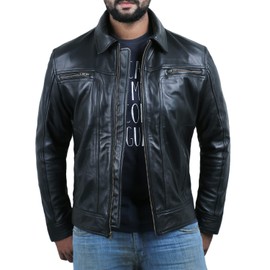 Laverapelle Men's Genuine Lambskin Leather Jacket (Black, Extra Large, Polyester Lining) - 1501382