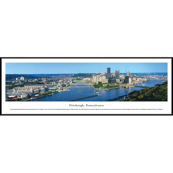 Blakeway Worldwide Panoramas Standard Frame Pittsburgh, Pennsylvania-Blakeway Panoramas Skyline Posters