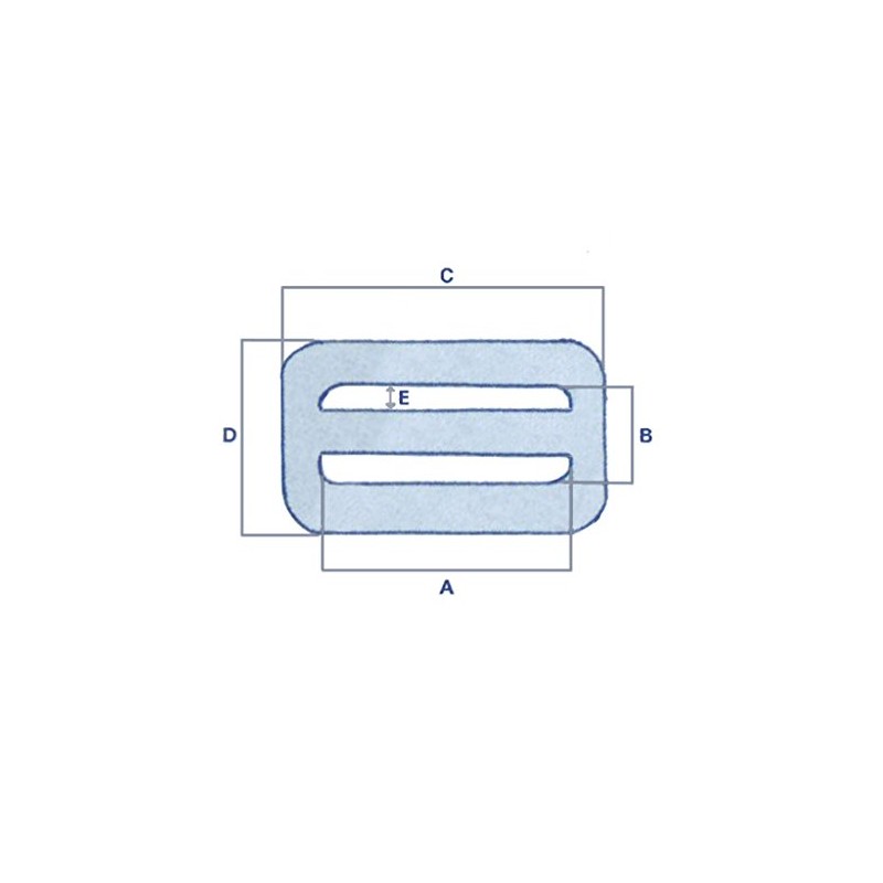 Stainless Steel Webbing Buckle 3 Bar Rectangular 50MM