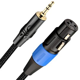 XLR to 3.5mm , Unbalanced Female XLR to 1/8 inch Mini Stereo Jack Aux Microphone  Mic Cord for Cell Phone, Laptop, Speaker, Mixer - 3.3ft - Color: 10 feet