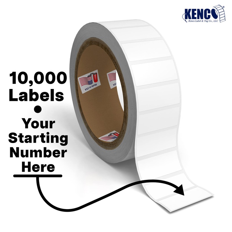 Consecutively Numbered Labels. Measure: 1.5" X 0.75" Paper Material (Various
