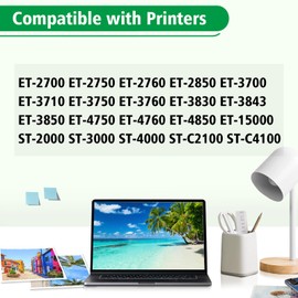 502 Ink Refill Bottles Compatible with Epson 502 Ink Refill Bottles for Ecotank ET-2850 ET-3850 ET-4850 ET-15000 ET-3830 ET-2760 ET-4760 ET-3760 ET-3843 ET-3710 ET-2700 Printer, 4 Bottles BK C M Y