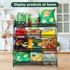 4-Tier Black Stackable Candy Display Rack, Snack Organizer for Countertop,