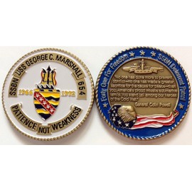 NAVY USS GEORGE C. MARSHALL SSBN-654 SUBMARINE DETERRENT PATROL CHALLENGE COIN