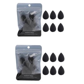 12Pcs Black Mini Makeup Sponge, Concealer Highlight,and Eye Shadow Black Small Beauty Sponge Blender Set for Foundation,Powder, Sponges, Makeup Brushes and Tools