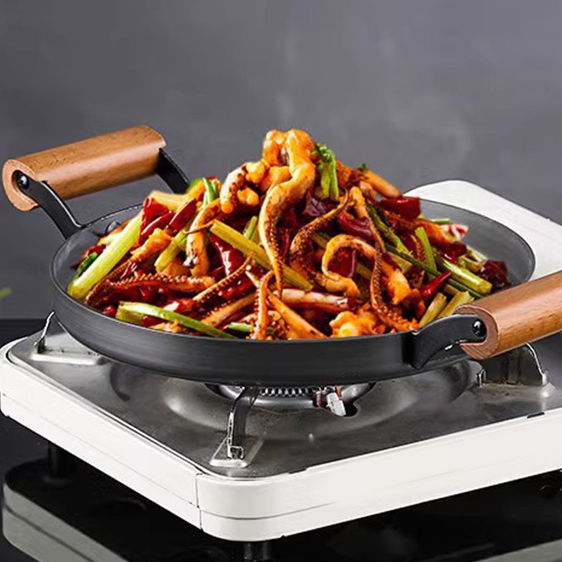 Aluminum Alloy Braiser Multifunction Induction Cooking Fry Pan with Dual