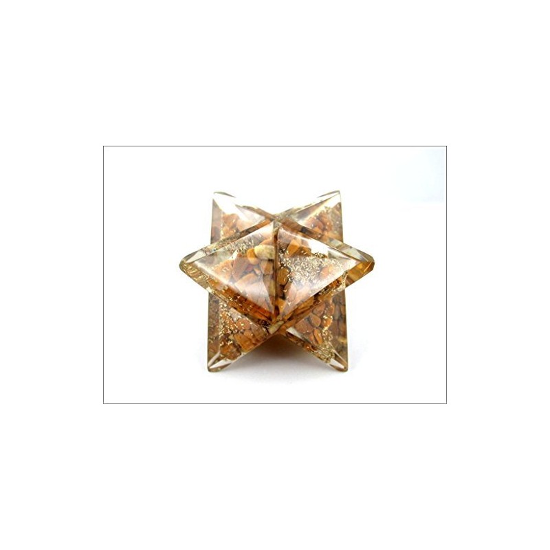 Jet International Yellow Jade Orgone Merkaba 4" Free Booklet Crystal