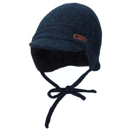 Sterntaler Boys' Peaked Cap Melange Hat, navy