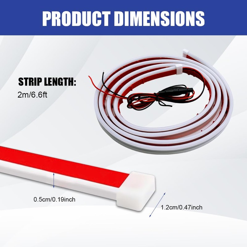 79'' Car Hood Light Strip, Flexible Daytime LED Running Light,