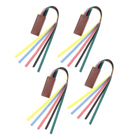 4 Pcs Multi-Color Ribbon Bookmark Attachable Bible Ribbon Bookmarks Markers Artificial Leather Bookmark with Colorful Ribbon Bookmark for Books Reading Page Markers Superior Essentials Magnetic