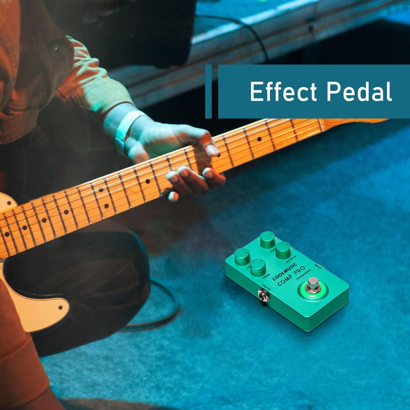 COOLMUSIC Compressor Effect Pedal True Bypass Guitar Effect Pedals with