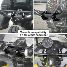 Xitomer 22mm 7/8" Motorcycle Handlebar Risers With Clamps, ATV Dirt Bike Motocross, Fit for Grom MSX125/ CRF250L, FZ1/ FZ8/ FZ16, KLR650/ Z125, DRZ 400/S MT-03(Black)